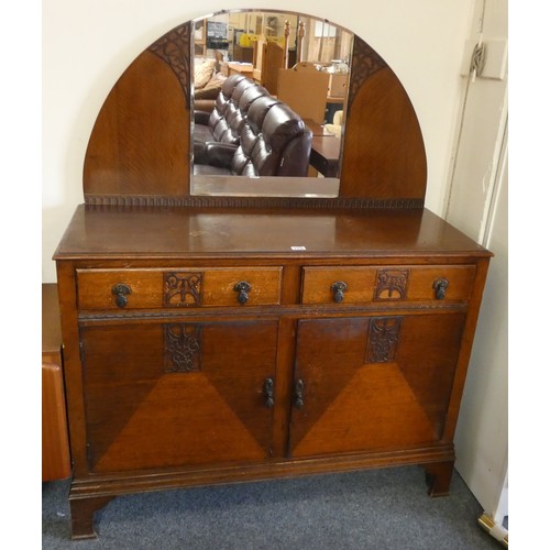 172 - A 1960's mirror back dressing table, together with mirror backed sideboard and 2 chairs (4).