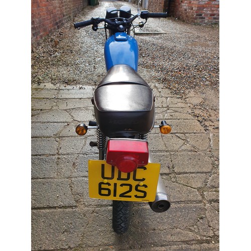 1030 - 1977 Honda CB125J, 124 cc. Registration number UDC 612S. Frame number CB125J 1031567. Engine number ... 