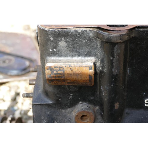 65 - A 1953 Standard 12 engine, partially dismantled, no. DD 3534 FR, date stamped 12/2/53, lacking cylin... 