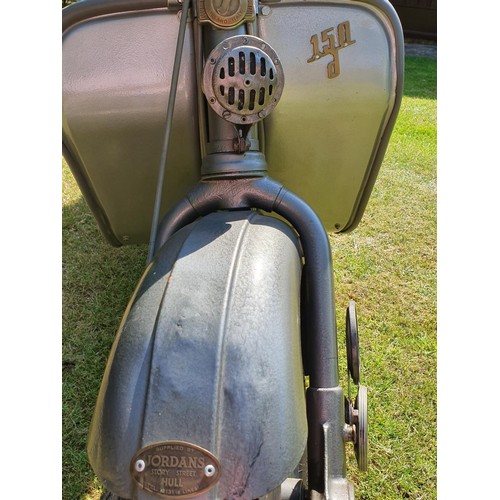 1037 - 1957 Lambretta Model D, 150 cc. Registration number XAT 132. Frame number 49494 * 150 D. Engine numb... 