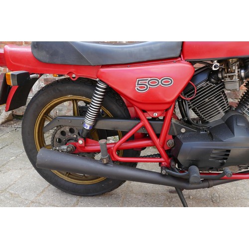 1041 - 1982 Moto Morini 500, 478 cc. Registration number PFR 535X. Frame number MM * 500W * 05210*. Engine ... 