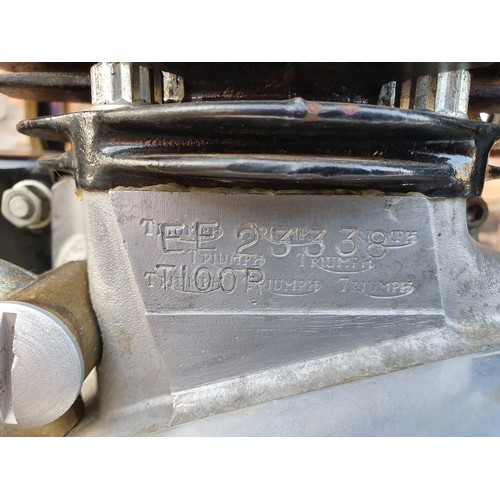 1057 - 1960 Triumph T100T, 490 cc. Registration number 839 YUP (non transferable). Frame number T100T 18668... 