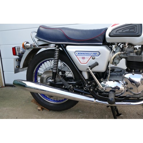 1063 - 1977 Triumph Bonneville Jubilee, 744 cc. Registration number WDX 940S. Frame number T140V CP 81632J.... 