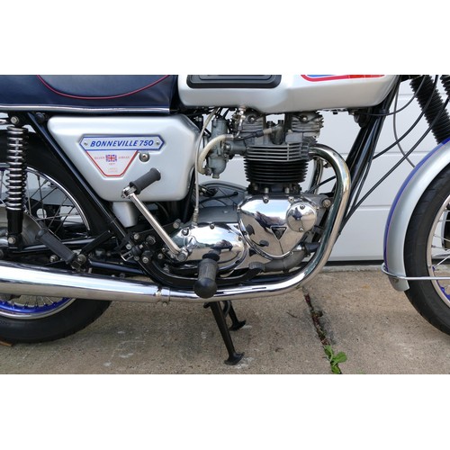 1063 - 1977 Triumph Bonneville Jubilee, 744 cc. Registration number WDX 940S. Frame number T140V CP 81632J.... 