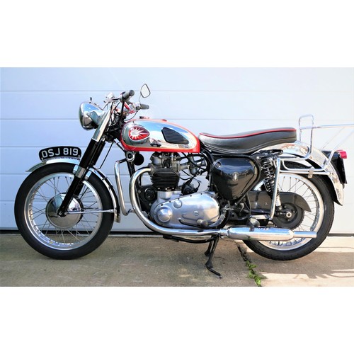 1064 - 1961 BSA A10 to Super Road Rocket Specification, 646 cc. Registration number OSJ 819. Frame number D... 