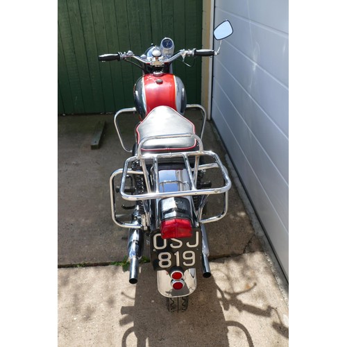 1064 - 1961 BSA A10 to Super Road Rocket Specification, 646 cc. Registration number OSJ 819. Frame number D... 