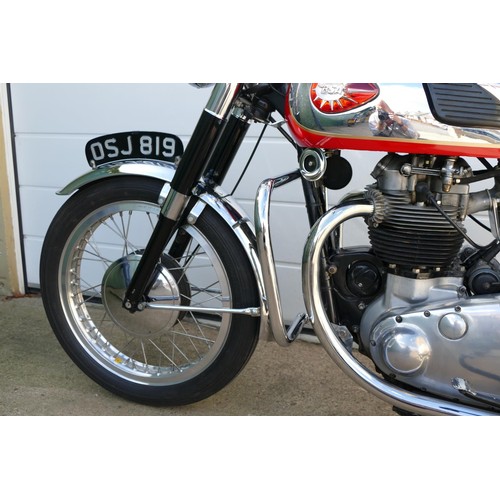 1064 - 1961 BSA A10 to Super Road Rocket Specification, 646 cc. Registration number OSJ 819. Frame number D... 