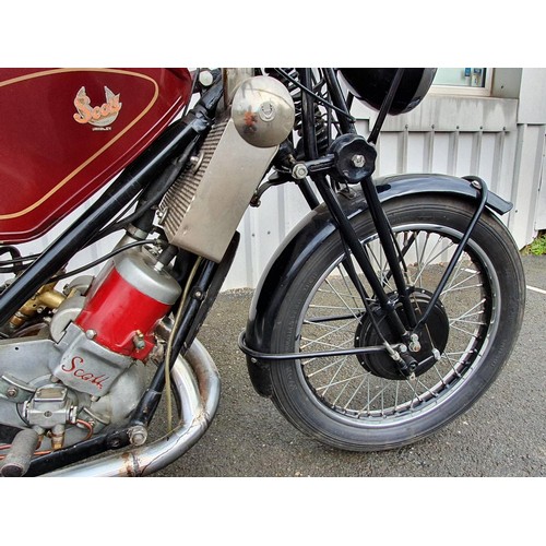 1069 - 1936 Scott Flying Squirrel, 600 cc (see text). Registration number JAS 226 (non transferrable, forme... 