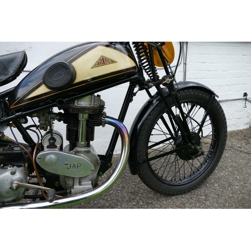 1070 - 1938 Cotton Model 9/special, 350 cc high camshaft. Registration number VSV 737. Frame number 17077. ... 