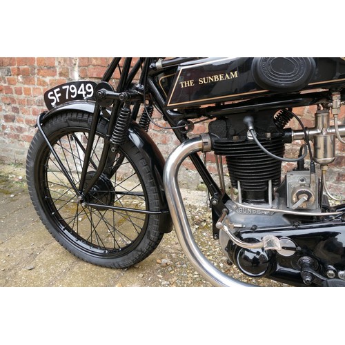 1071 - 1927 Sunbeam Model 9, 493 cc. Registration number SF 7949. Frame number D1032. Engine number L1037. ... 