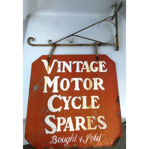 73 - A painted metal double sided hanging sign, 