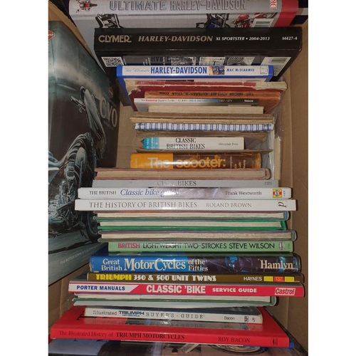 12 - A quantity of motorcycle related books, to include The Scooter, and various Triumph and Harley David... 