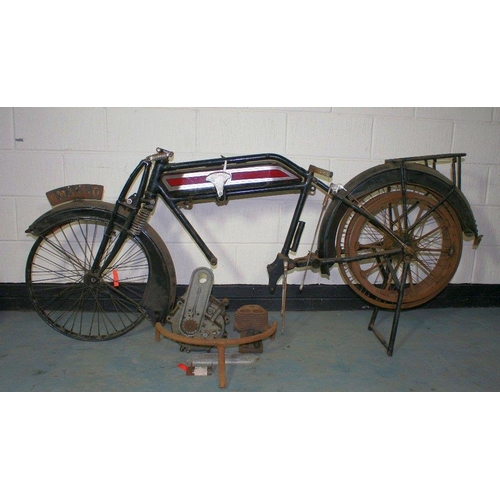 1024 - c. 1914 Rover 3 1/2 hp Project, 499 cc. Frame number S40230. Engine number erased. The Rover safety ... 