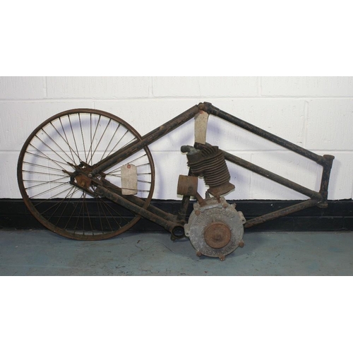 1026 - c.1902/05 Whitley engine, together with a frame and rear wheel. Whitley of Cow lane, Coventry produc... 