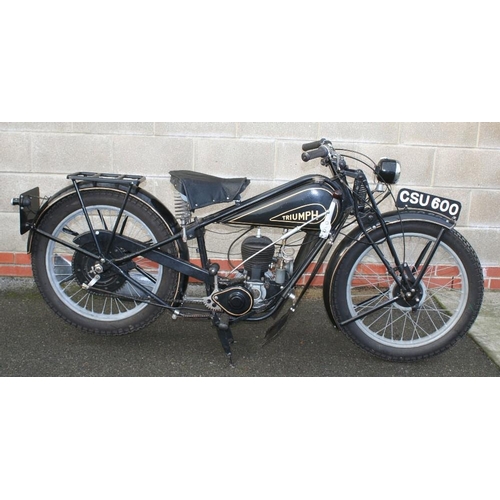 1034 - 1930 Triumph Model X, 174 cc. Registration number CSU 600 (see text). Frame number X4959. Engine num... 