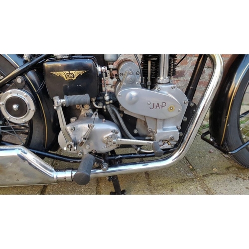 1075 - 1938 OK Supreme, 348 cc. Registration number EAL 787. Frame number 25509. Engine number 10H 0 57186 ... 