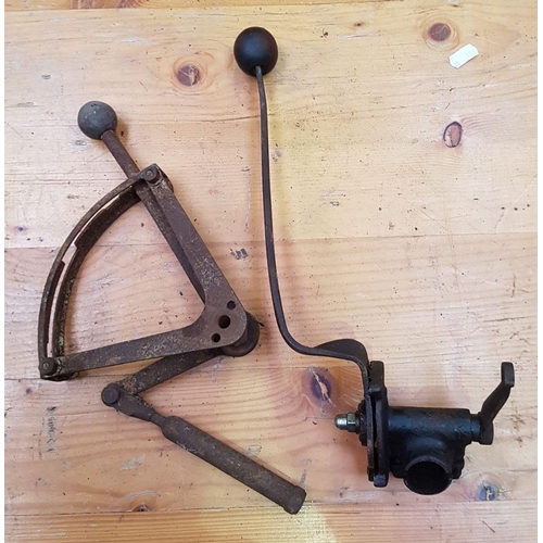 232 - Two pre- war hand gear change levers.