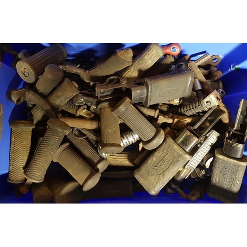 253 - A quantity of foot pegs, including Velocette and Triumph.