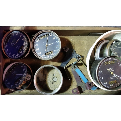 296 - Two Smiths 120 MPH Chronometric odometers and two 85 MPH odometers, all A/F.