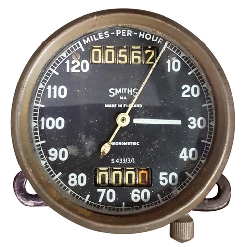 299 - A Smiths chronometric 120 MPH odometer, with bracket (2).