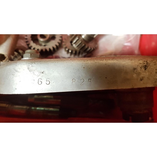 319 - Various Norton gearbox parts, including cases, numbered G5 825 and G102 8928, buyers should check ho... 