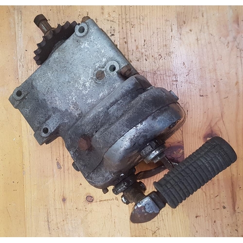 330 - A Royal Enfield gearbox, stamped AGE B, buyers should check how complete this lot is.