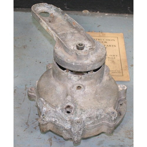 348 - c. 1927 Calthorpe 350 cc crankcase, number D7A 2648, together with a Calthorpe Instruction Book and ... 