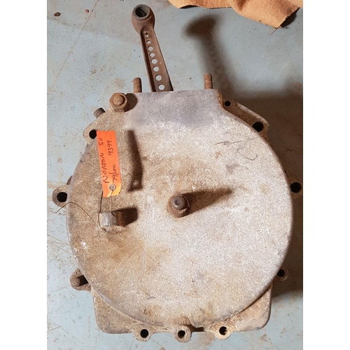 356 - c. 1924 Norton 500 cc crankcases and flywheel, number 9399, 79/100, buyers should check how complete... 