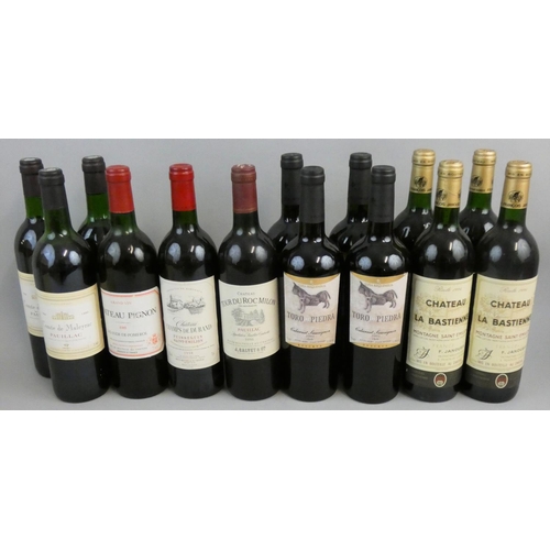 216 - Mixed red case of fourteen bottles, Chat. Pignon Lalande de Pomerol, 1995 x 2, Chat. La Bastienne, 1... 