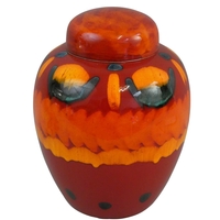 A Poole Pottery vase in the 'Volcano' pattern, with green yellow