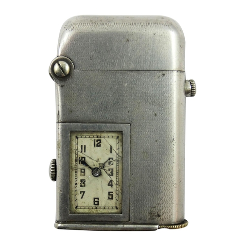 35 - A Thoren's Art Deco electroplated combination watch/lighter, USA and British patents, c.1920, Brevet... 