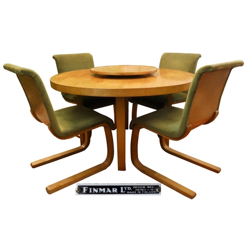 429 - Alvar Aalto (1898-1976) for Finmar Ltd., a circular silver birch dining table, with laminate legs, l... 