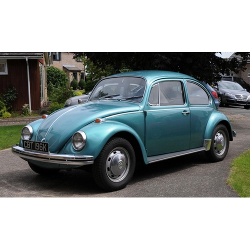 1007 - 1972 VW Beetle 1300cc. Registration number CBT 196K. Chassis number 122414662. Engine number AB46222... 