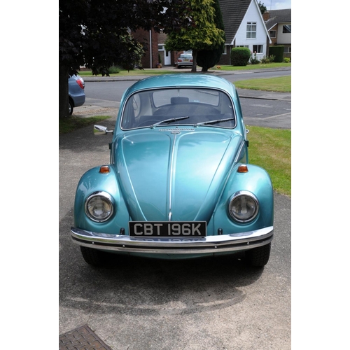 1007 - 1972 VW Beetle 1300cc. Registration number CBT 196K. Chassis number 122414662. Engine number AB46222... 