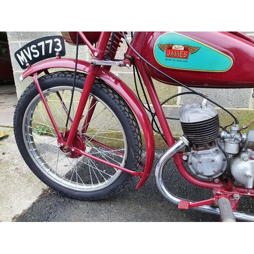 1020 - 1951 James Comet, 98cc. Registration number MVS 773 (on transferrable), Frame number M 14765 F. Engi... 