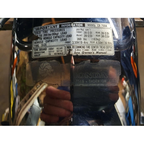 1044 - 1977 Honda CB750A, 736cc. Registration number not registered (see text). Frame number CB750A 7108511... 