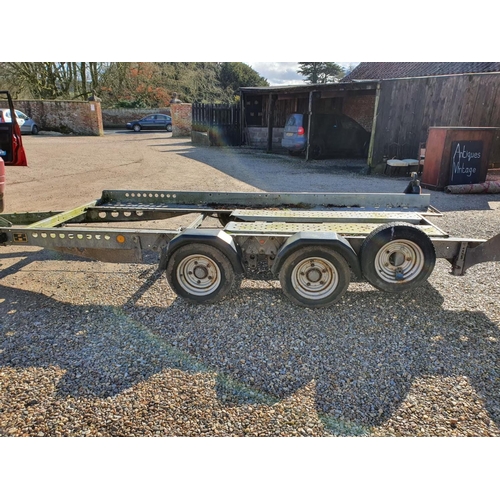 44 - An Ifor Williams, twin axle braked car trailer, with ramps. Serial number SCK 400000080535140. Pleas... 