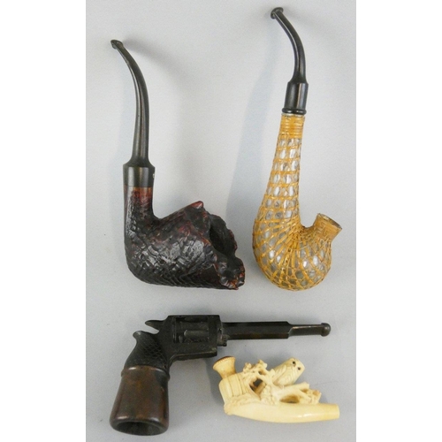 128 - A briar pipe, in the form of a shell, signed Astleys, 109 Jermyn St, London, a novelty pipe in the f... 