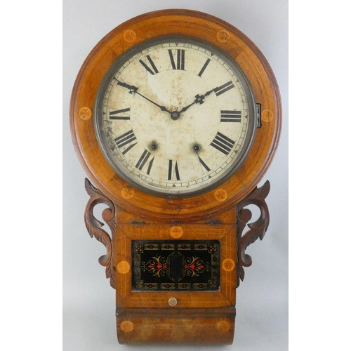 250 - Jerome & Co., an American drop dial mahogany wall clock, the 12