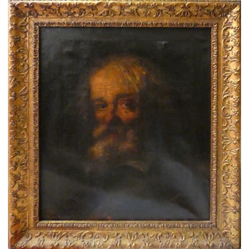 341 - Manner of Rembrandt van Rijn, a bearded man, oil on canvas, bears signature to lower right hand and ... 