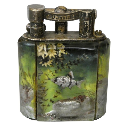 95 - Ben Shillingford for Alfred Dunhill, a service size aquarium lighter, circa 1950s, reverse etched an... 