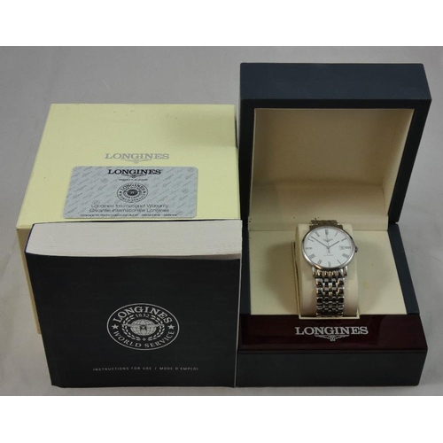 110 - Longines Elegant stainless steel automatic gentleman's wristwatch, circa 2017, model L49104116, cali... 