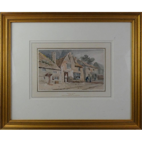 224 - Edward Rudge (1790 - 1841), View at Felmersham, Bedfordshire, watercolour, unsigned, 13 x 21 cm, gil... 