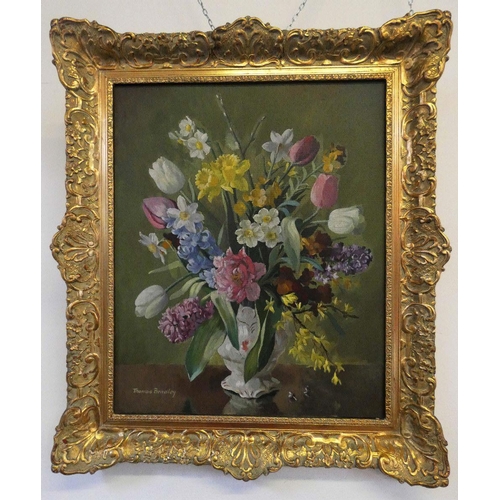 236 - Thomas Bradley (1889 - 1993), still life flower arrangement, oil on board, signed lower left hand co... 