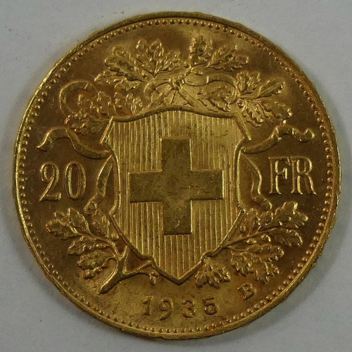 54 - Helvetia 20 Francs, 1935.