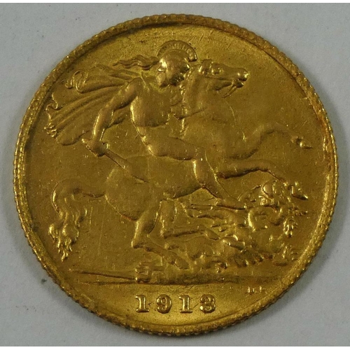 66 - George V half sovereign, 1913.