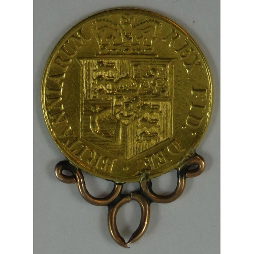 79 - George III half guinea, 1817, mounted.