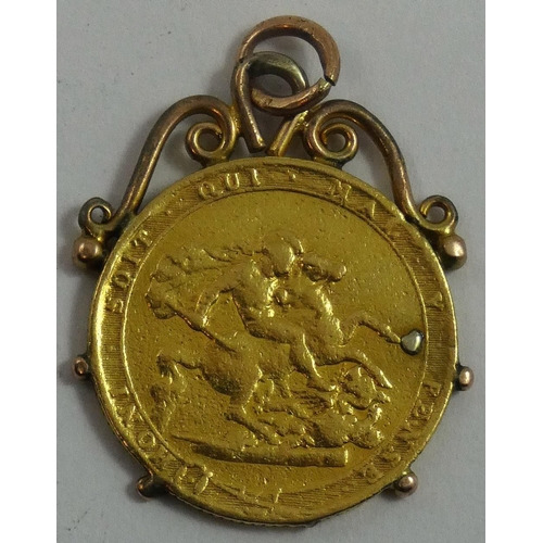 82 - George III guinea, 1820, mounted.