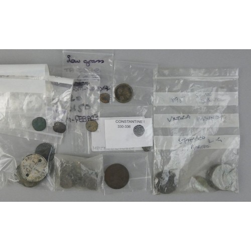 117 - A folder containing Roman and British coins found by metal detectorist locally in East Yorkshire, to... 