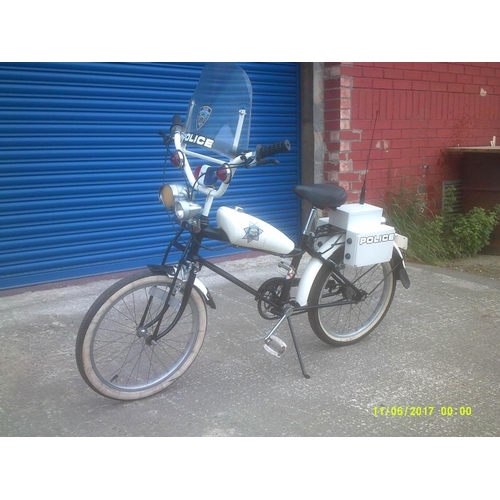 47 - Police Raleigh Grifter, a customised bicycle to look like a 1960's American  police motorcycle, with... 